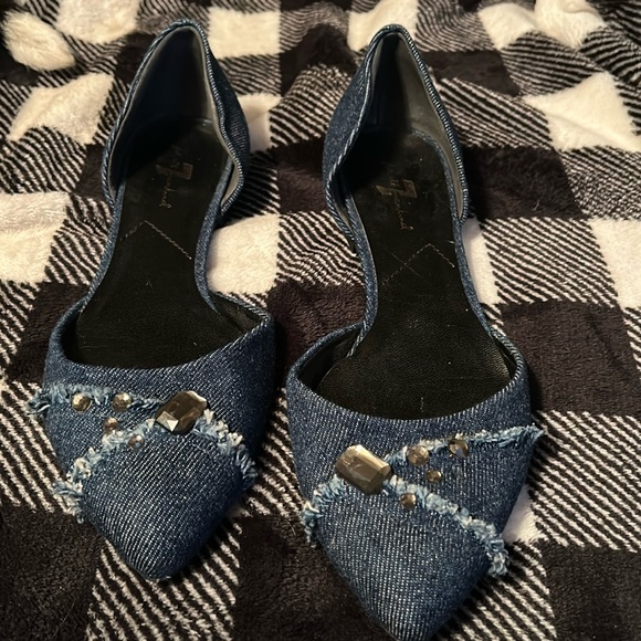 7 for All  Mankind Made in Italy Denim Flat Size 7.5M - Picture 1 of 5